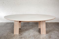 Nieves Oval Dining Table in Stone and Solid Wood by Autonomous Furniture