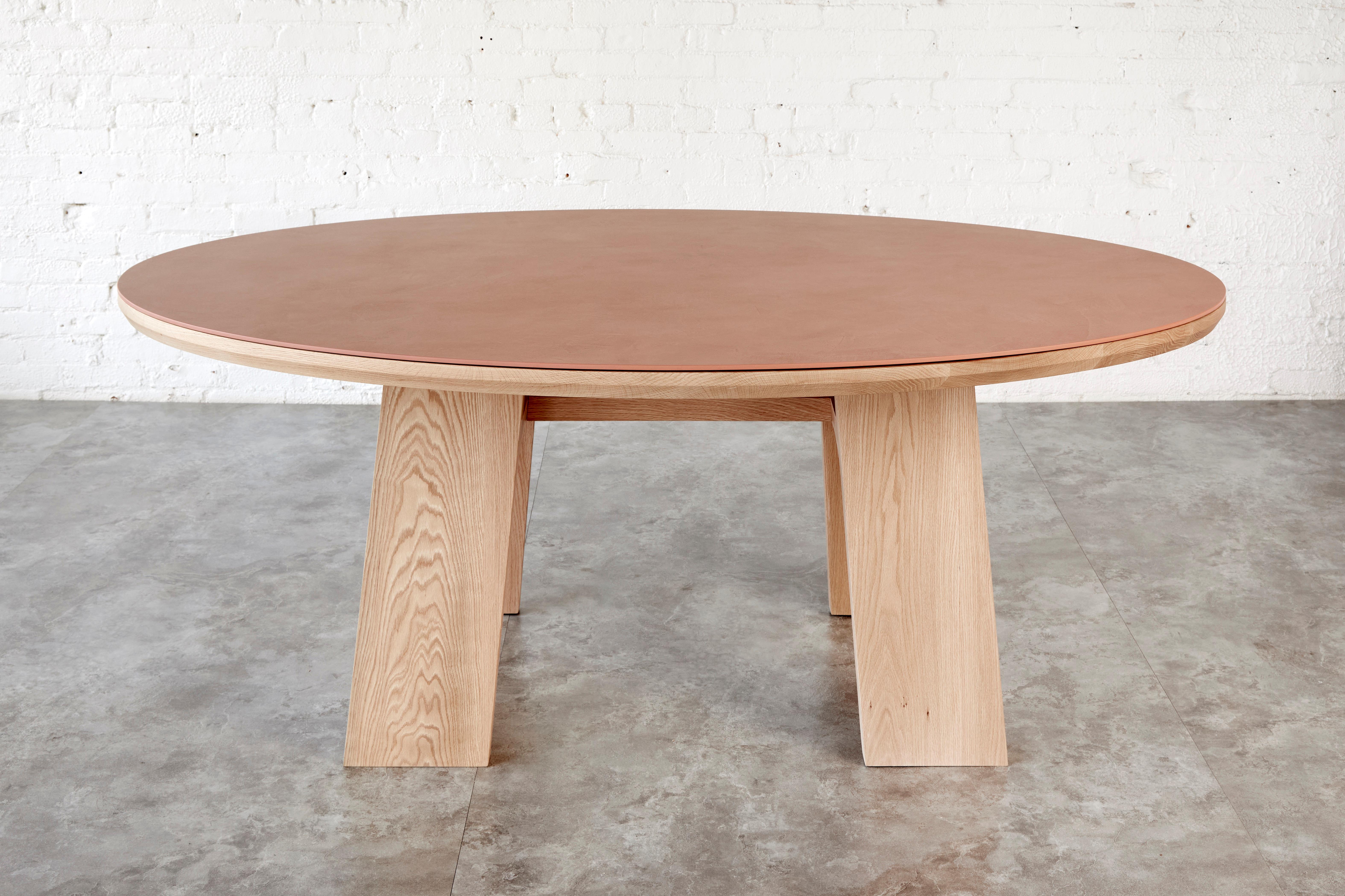 Mesa de comedor ovalada de piedra y madera maciza Nieves by Mueble Autónomo Canadiense en venta