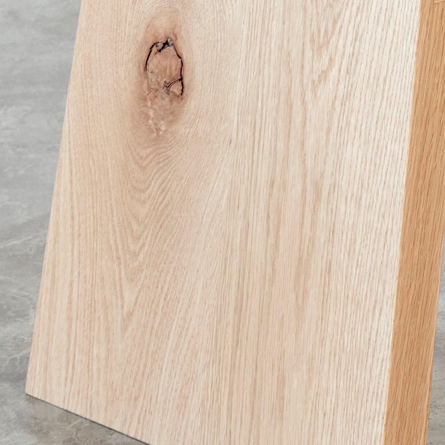 Banco tapizado Nieves de roble macizo tabaco y piel by Mueble Autónomo en venta 1