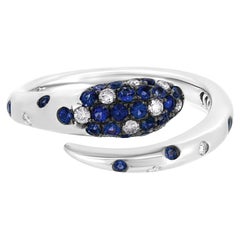 Nigaam 0.55 Cttw. Sapphire/VS Diamond Serpentine Ring Size 7 in 18K White Gold