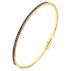 Brazalete de diamantes negros Nigaam de 0,58 qt de oro bicolor de 18 quilates