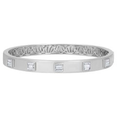 Nigaam 0,66 Carati. Bracciale con diamanti baguette T.W in oro bianco 18k