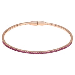 Brazalete con bisagra de rubí Nigaam de 0,66 qt de oro rosa de 14 quilates