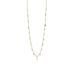 Nigaam 0.75 Cttw. Natural Diamond Cross and Charms Necklace in 18K Gold, 30"