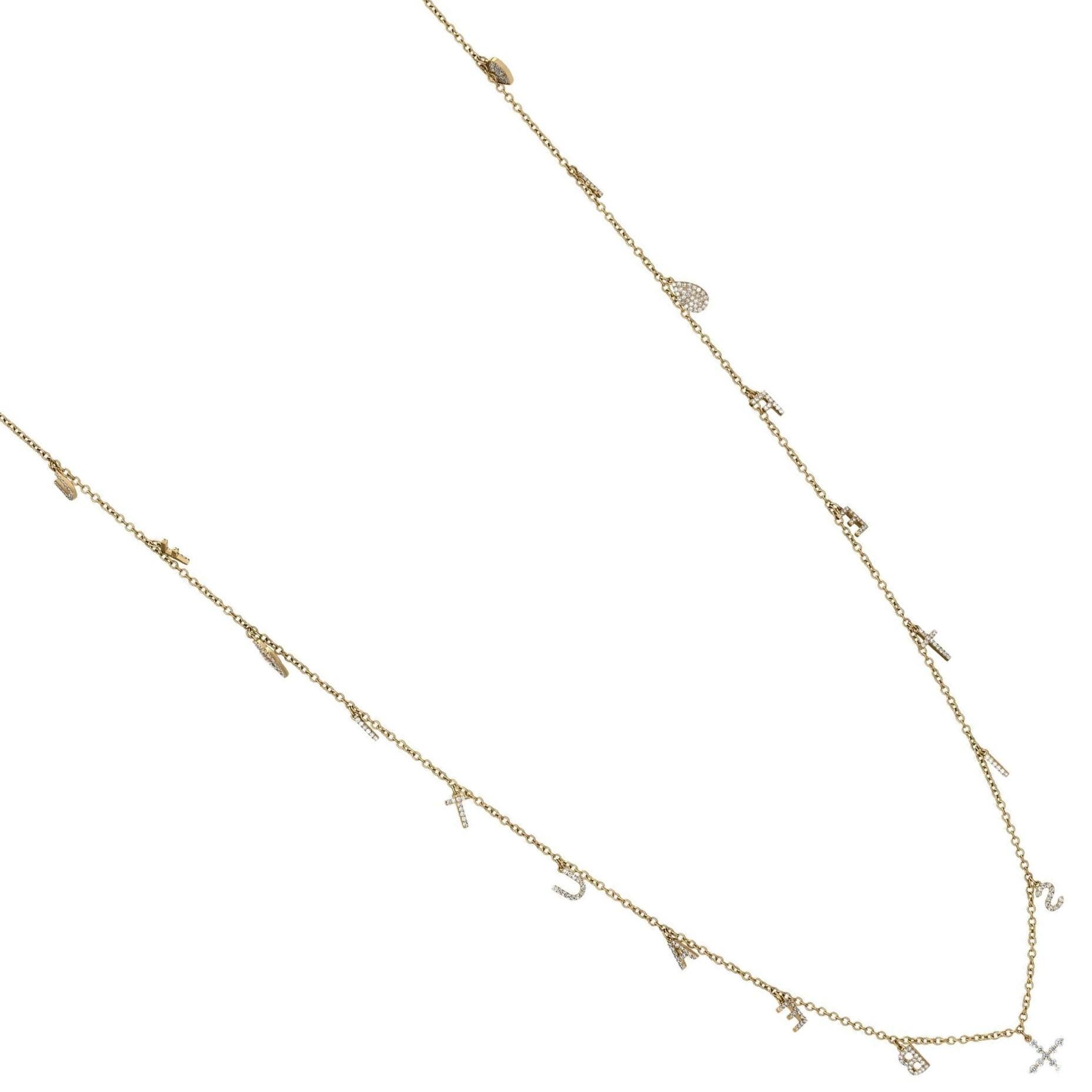 Round Cut Nigaam 0.75 Cttw. Natural Diamond Cross and Charms Necklace in 18K Gold, 30