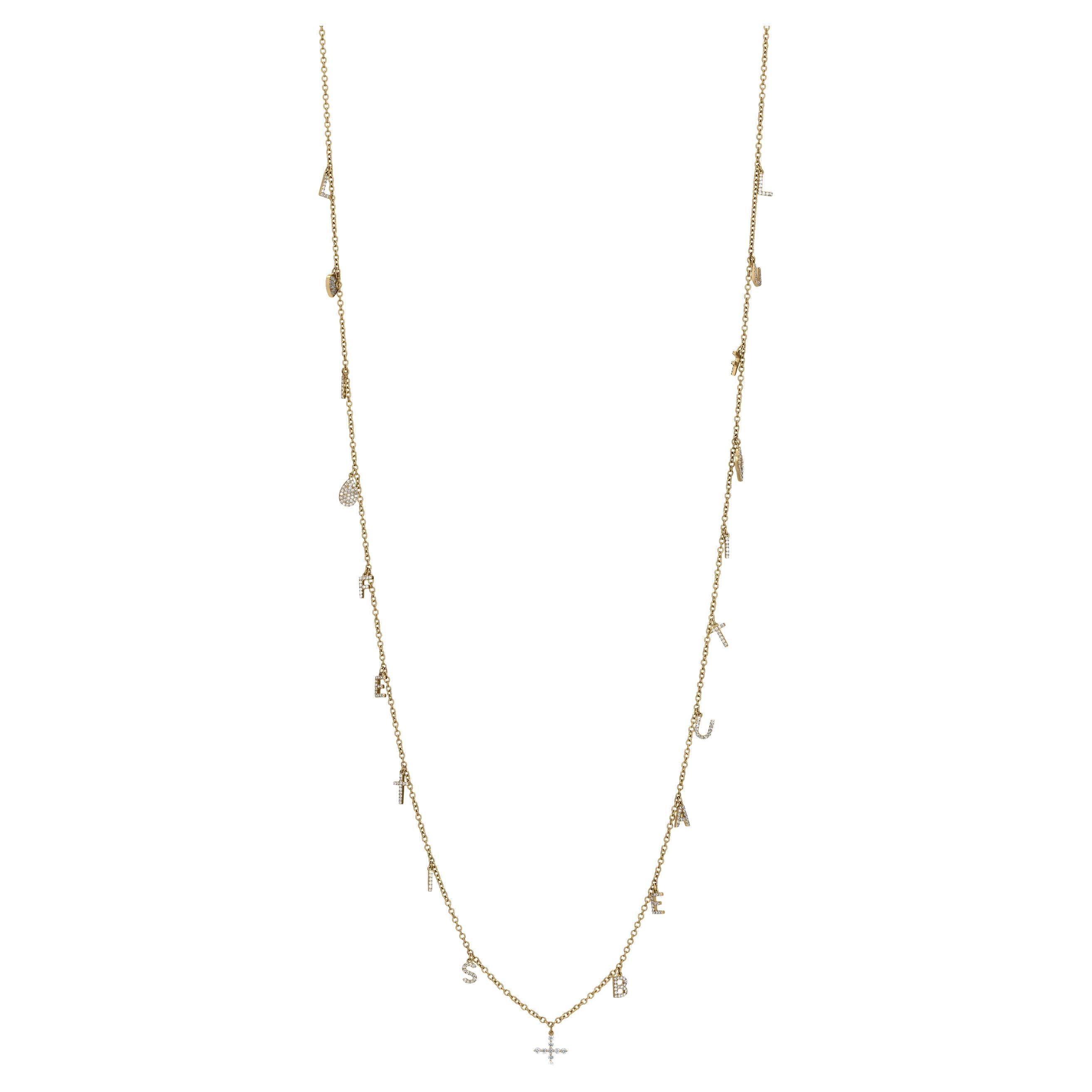 Nigaam 0.75 Cttw. Collana con croce di diamanti naturali e charme in oro 18 carati, 30".