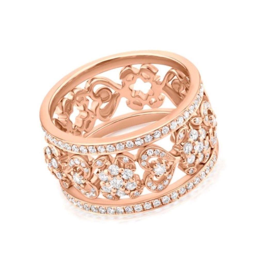 Round Cut Nigaam 0.75 Cttw Natural Diamond Ring Size 7 in 18K Rose Gold