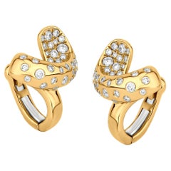 Nigaam 0.77Cts. VS Diamond Huggie Hoop Earrings in 18K Yellow Gold