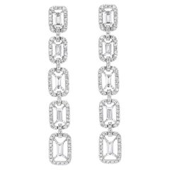 Nigaam 0.90 Cttw. Natural Diamond Drop Earrings in 14K White Gold