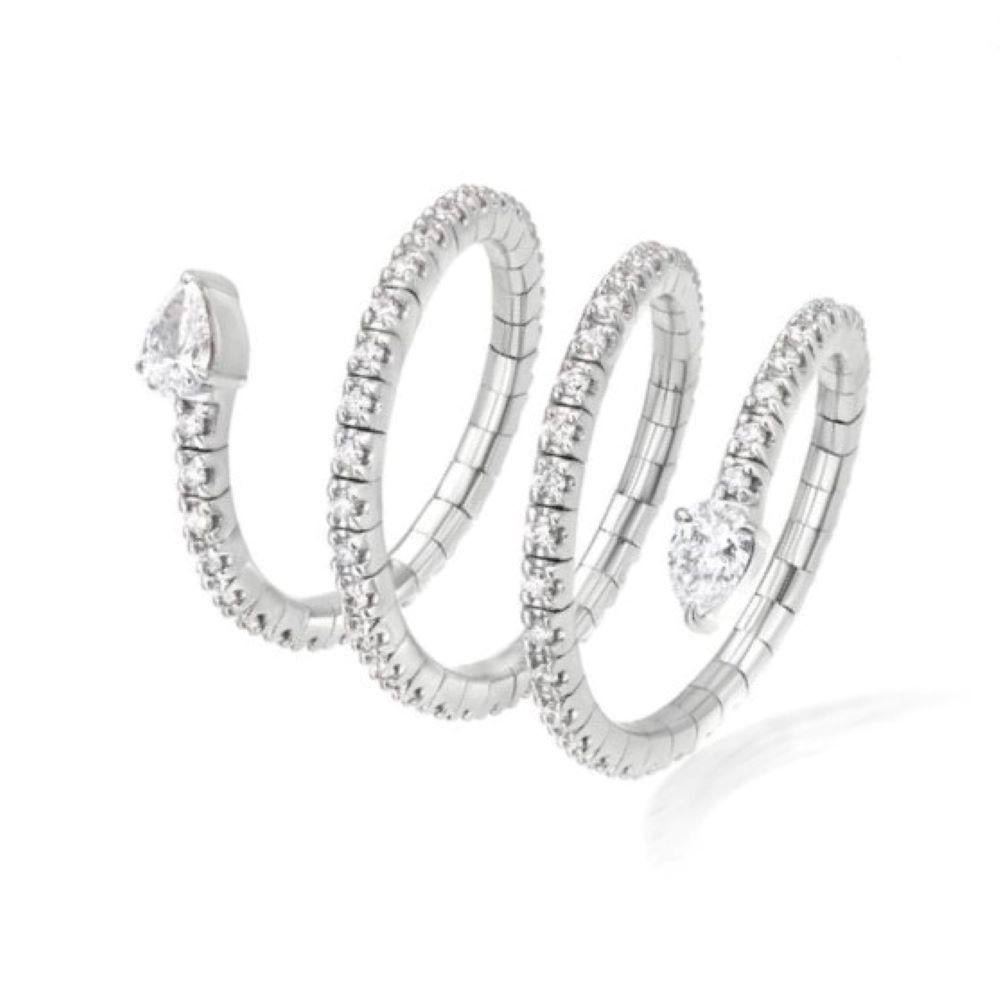Round Cut Nigaam 0.90 Cttw Natural Diamond Cocktail Ring Size 7 in 18K White Gold