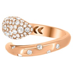 Nigaam 0.90 Cts. Celestial Cascade: 18K Rose Gold Diamond Coil Ring Size 7