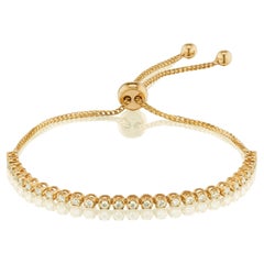 Nigaam 0.90 Cttw Natural Diamond Bolo Bracelet in 18K Yellow Gold