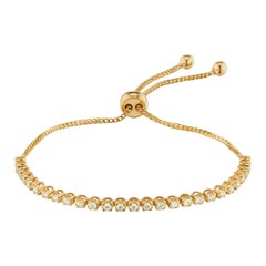 Nigaam 0.90 Cttw Natural Diamond Bolo Bracelet in 18K Yellow Gold