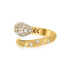 Nigaam 0.94Cttw. Serpens Diamond Ring Size 7 in 18k Yellow Gold