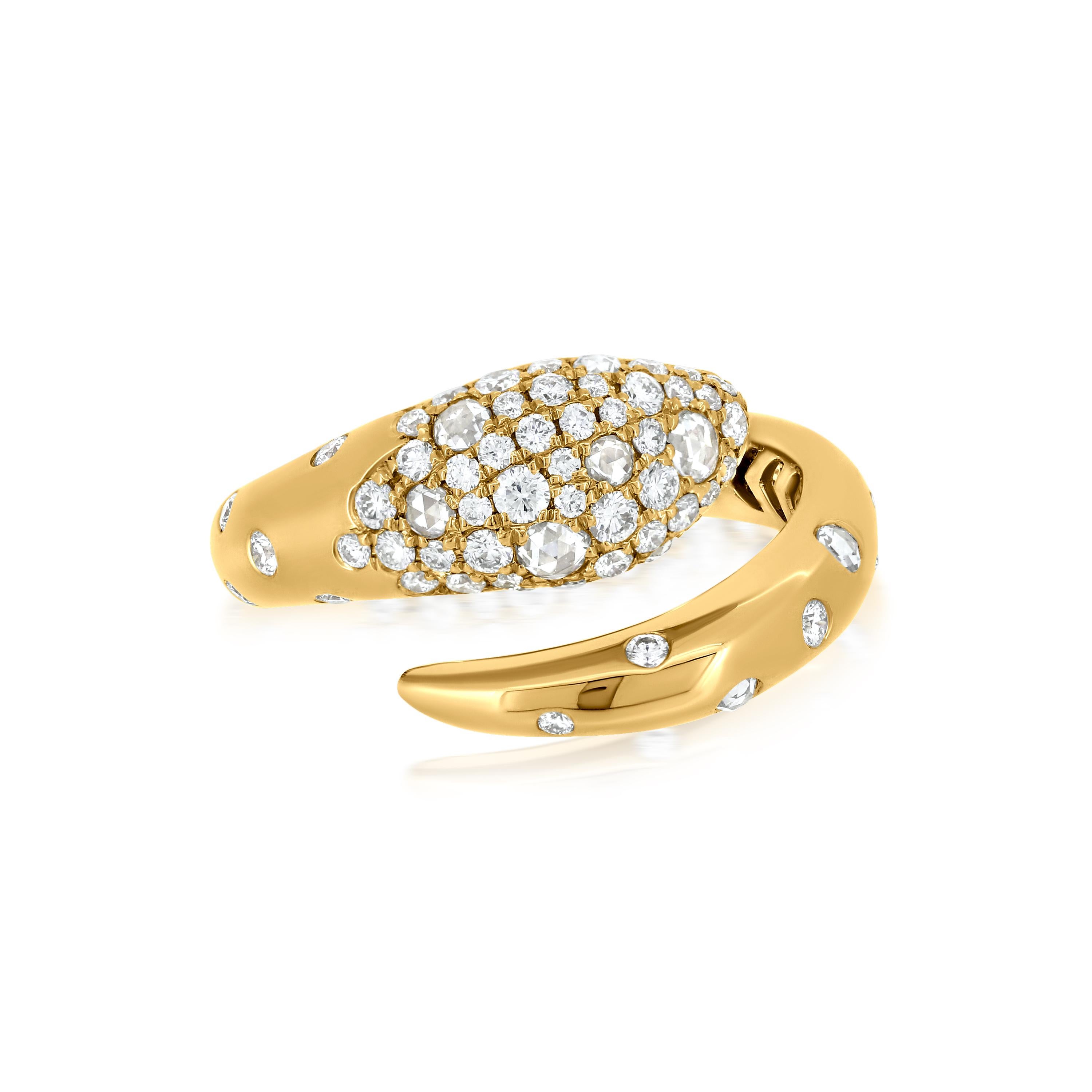 Contemporain Nigaam 0,94Cttw. Serpens Bague en or jaune 18 carats taille 7 en vente