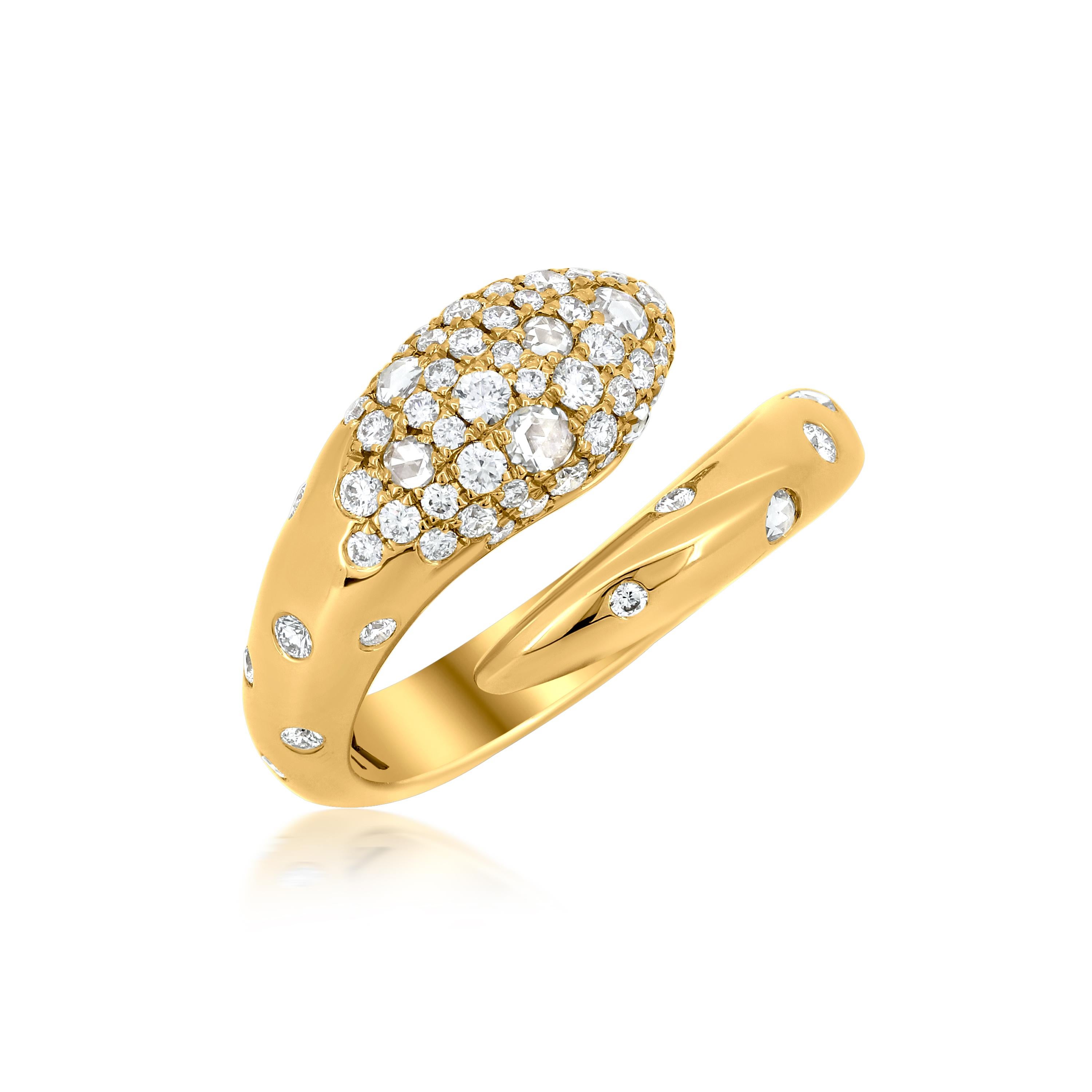 Nigaam 0,94Cttw. Serpens Bague en or jaune 18 carats taille 7 Neuf - En vente à New York, NY