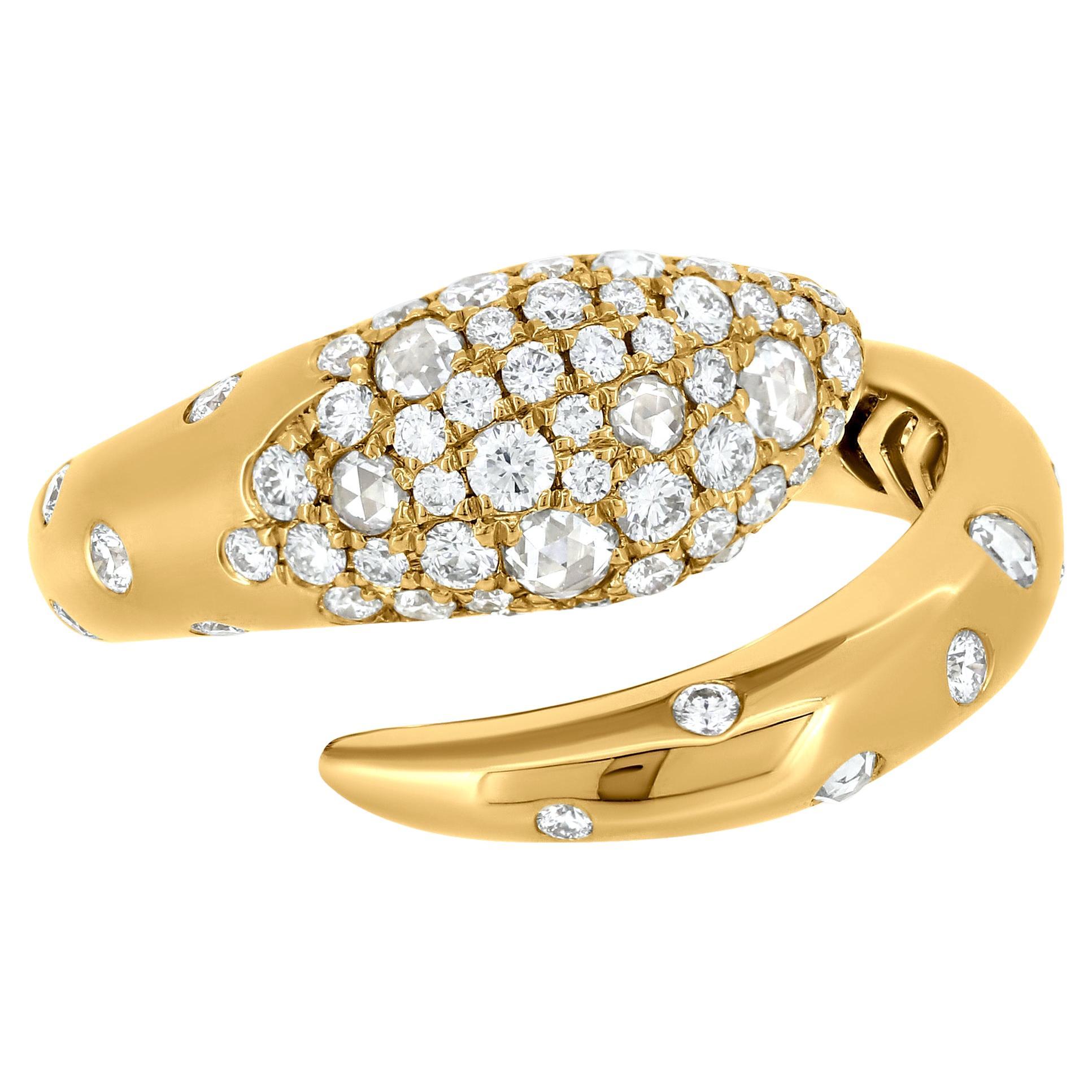 Nigaam 0.94Cttw. Serpens Diamond Ring Size 7 in 18k Yellow Gold