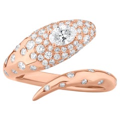 Nigaam 1.00 ct. pt. Bague en or rose 18 carats avec diamants taille 7