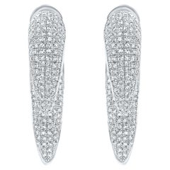 Nigaam 1.00 Cttw Natural Diamond Edgy Jacket Earrings in 18K White Gold