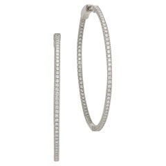 Nigaam 1.15 Cttw Natural Diamond Hoop Earrings in 18K White Gold