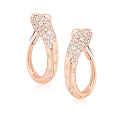 Nigaam 1,2 ct, GH/VS1)  Créoles serties de diamants en or rose 18 carats