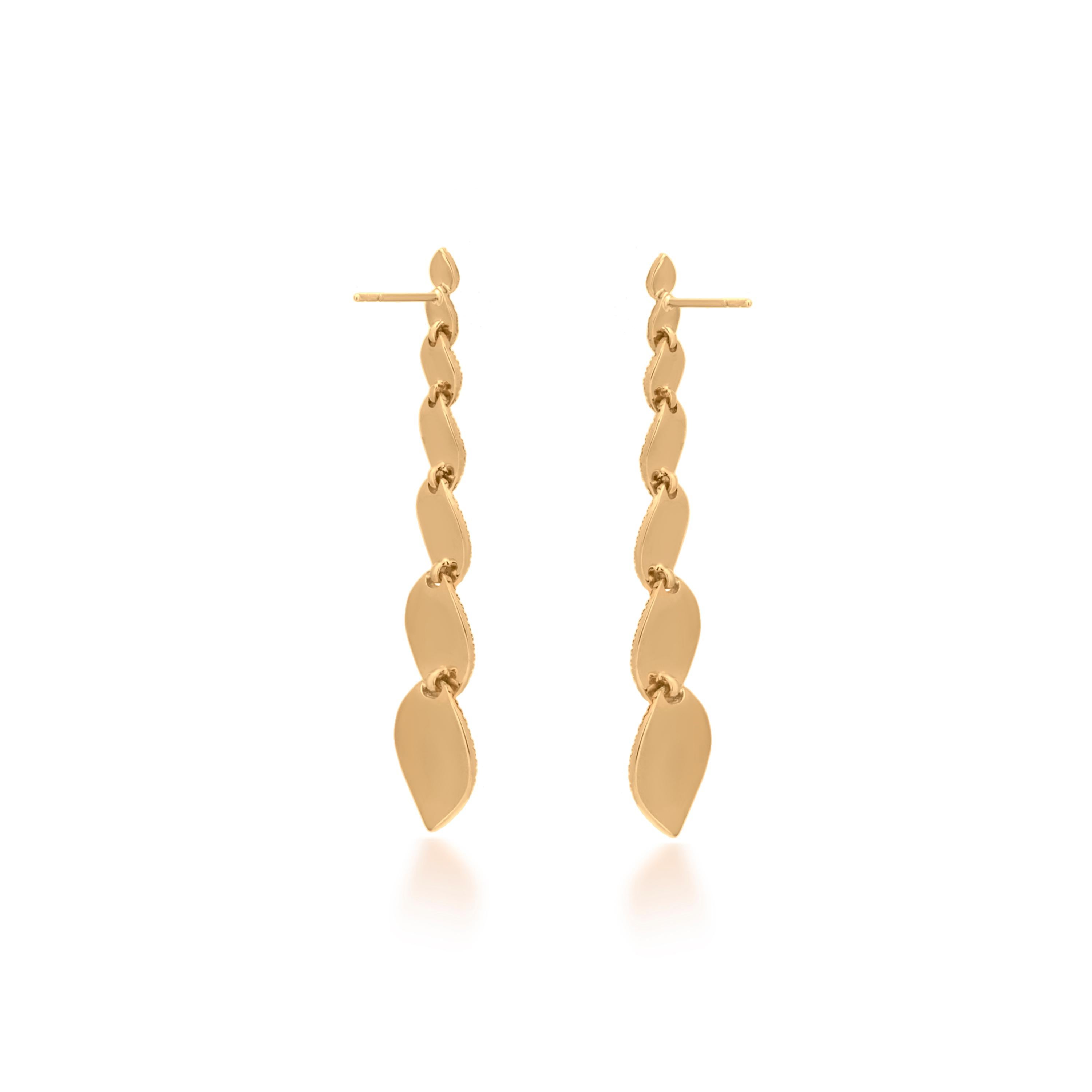 Contemporary Nigaam 1.50 Cttw Natural Diamond Drop Earrings in 18K Yellow Gold