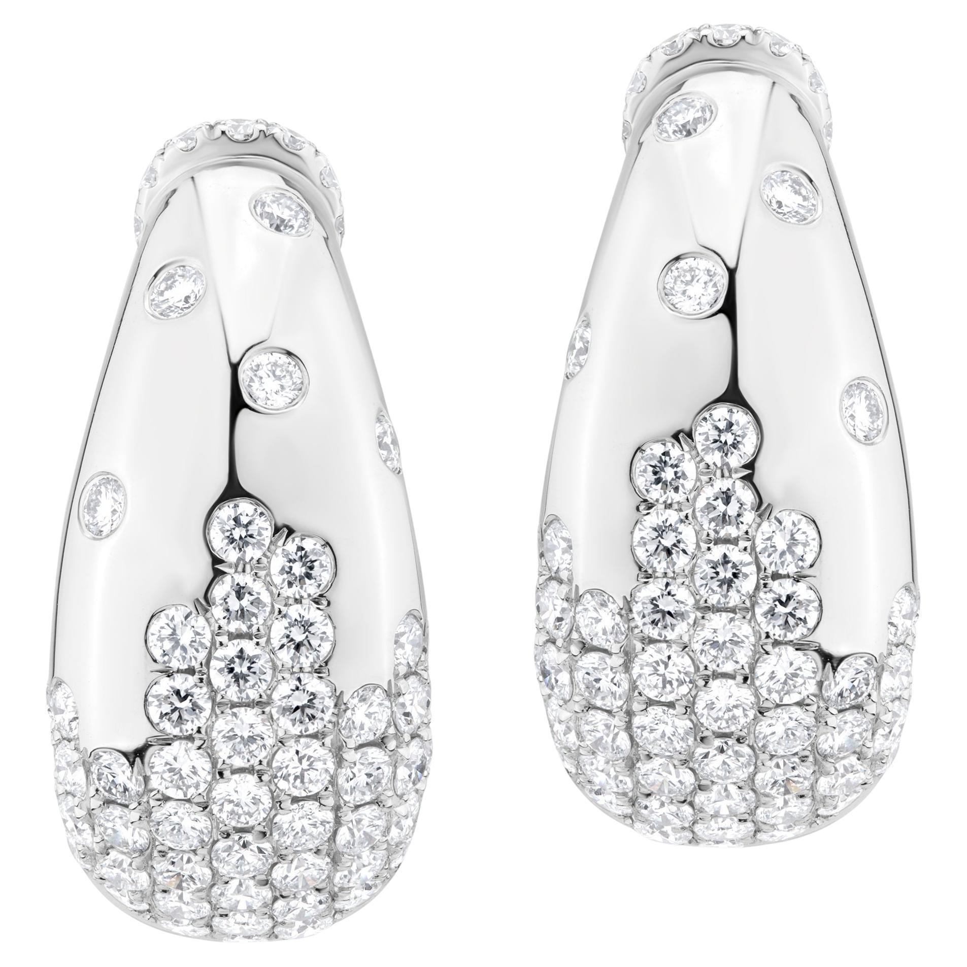 Nigaam 1.87 Cts. Serpens Diamond Hoop Earrings in 18K White Gold