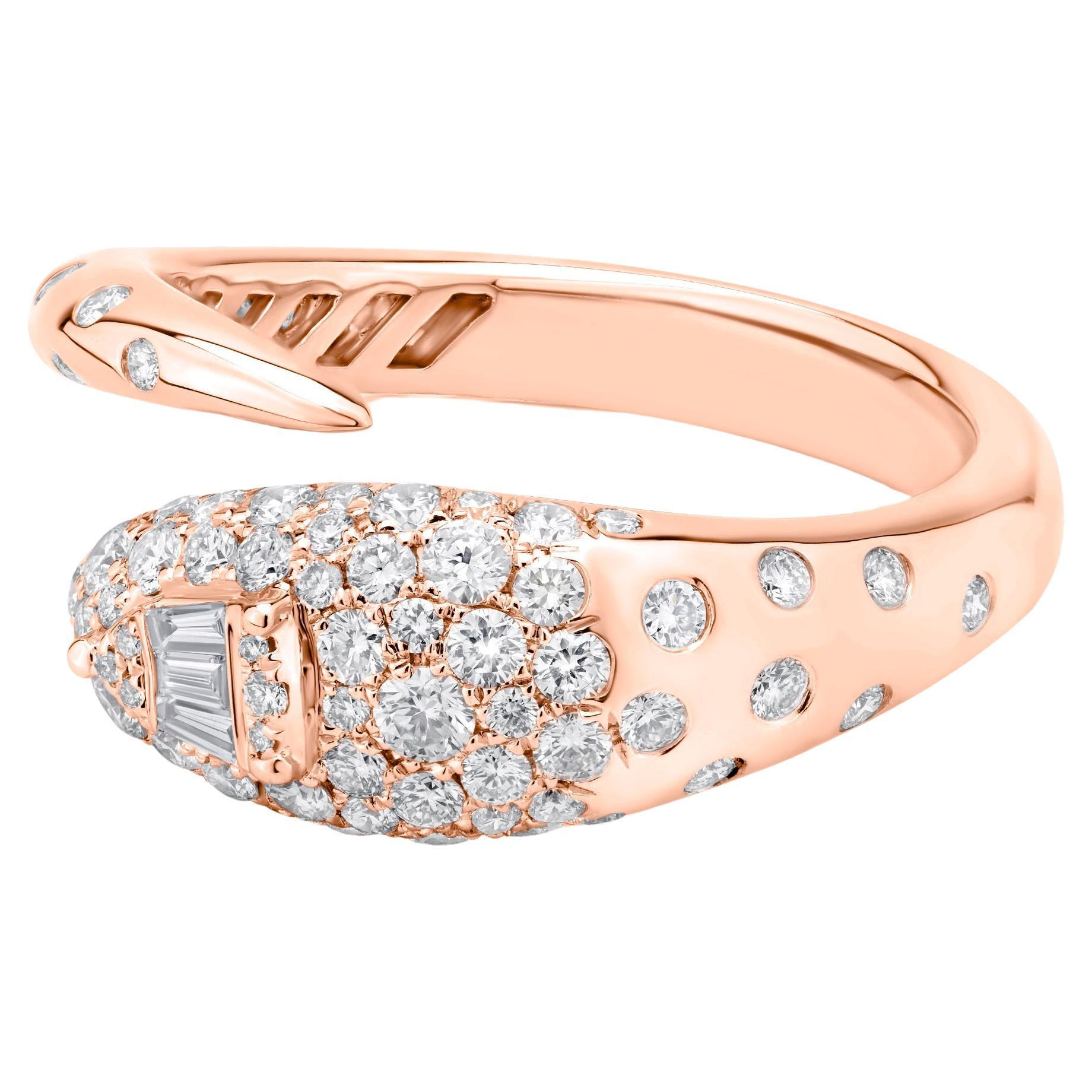 Nigaam 18K Rose Gold Diamond Serpentine Size 7 Ring (0.82ct, G/VS1)