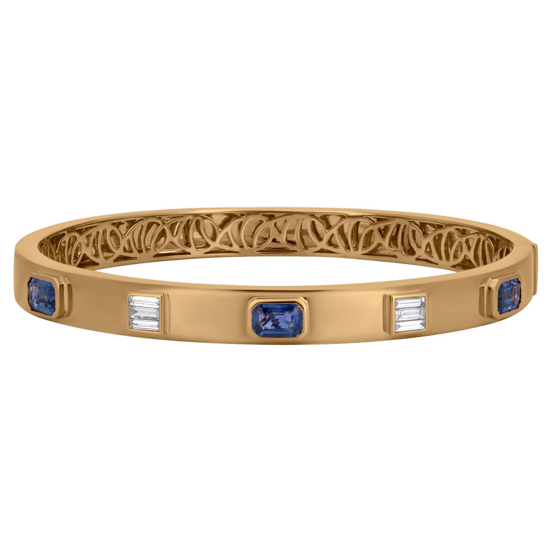 Nigaam 2 03cttw Blue Sapphire And Diamond Bangle Bracelet In 18k Nigaam 2 03cttw Blue Sapphire And Diamond Bangle Bracelet In 18k