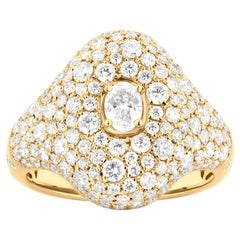 Nigaam 2.50 Cts. VS Diamant Pave Dome Ring in 18K Gelbgold Größe 7