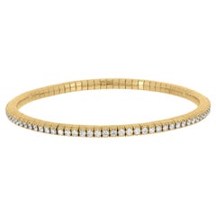 Nigaam Flexibles Tennisarmband aus 18 Karat Gelbgold mit 2,50 Gesamtkaratgewicht natürlichen Diamanten