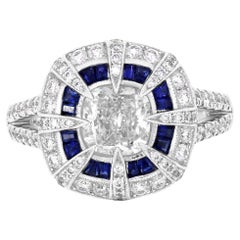 Nigaam 2.46 Cttw. Sapphire and Diamond Cocktail Ring in 18K White Gold