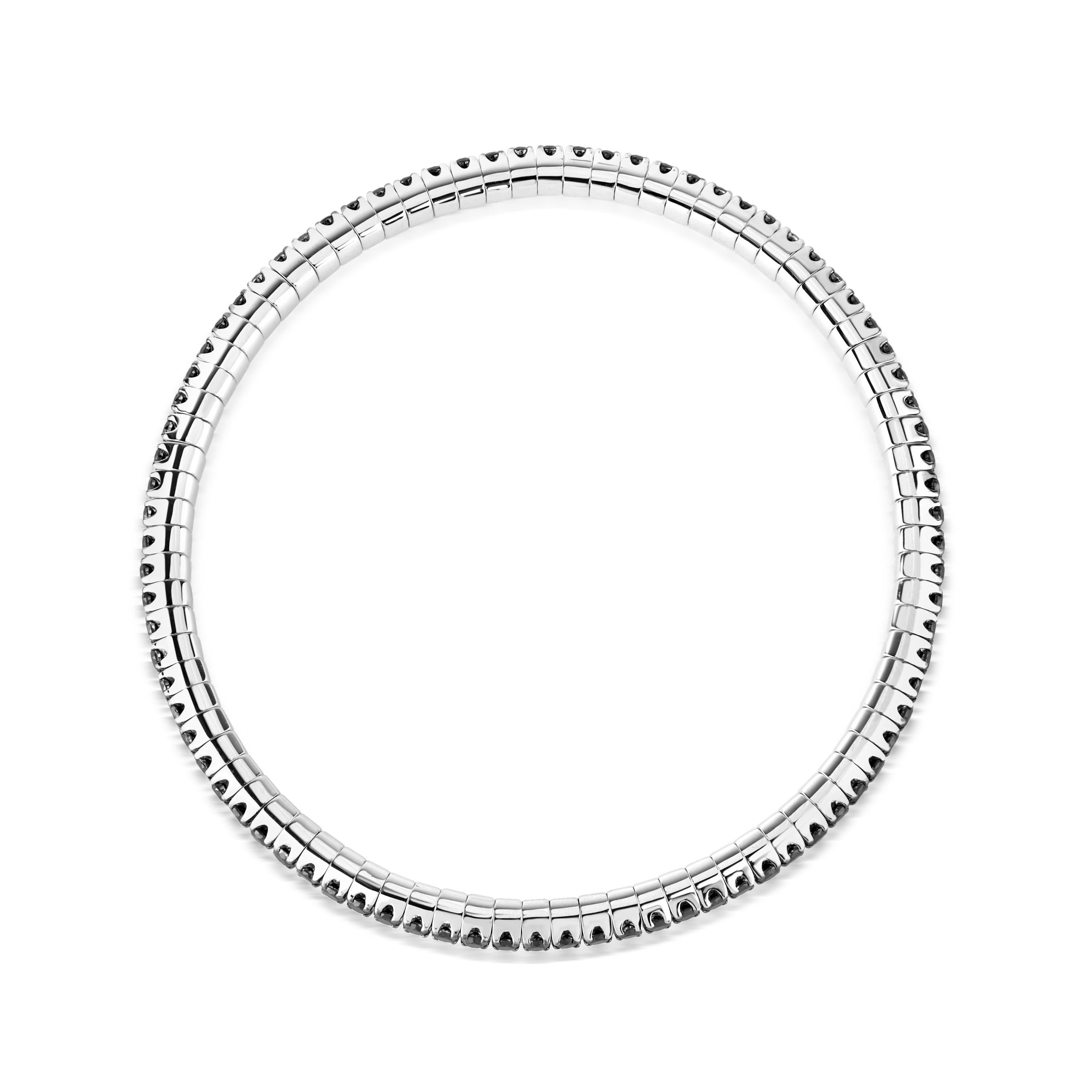 Contemporain Nigaam Bracelet tennis en or blanc 18 carats avec diamants noirs naturels de 2,92 carats en vente