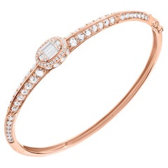 Nigaam 2.93 Cttw. Diamond Bangle in 18k Rose and White Gold