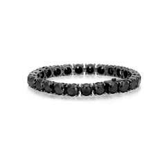 Nigaam 31.7cttw Black Diamond Tennis Bracelet in 18k Black Gold