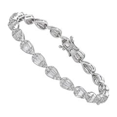 Nigaam 3.53 Carat T.W. White Diamond Tennis Bracelet in 18k White Gold