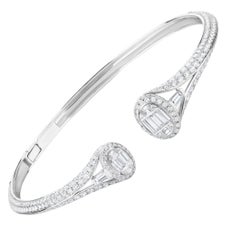 Nigaam 3.55 Cttw. Diamant-Manschettenknopf aus 18K Weißgold