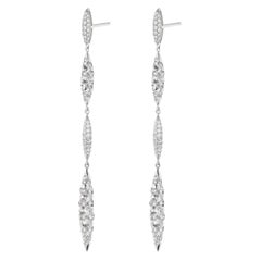 Nigaam 4.32cts. T.W Round Rose Cut Diamond Drop Earrings in 18k White Gold