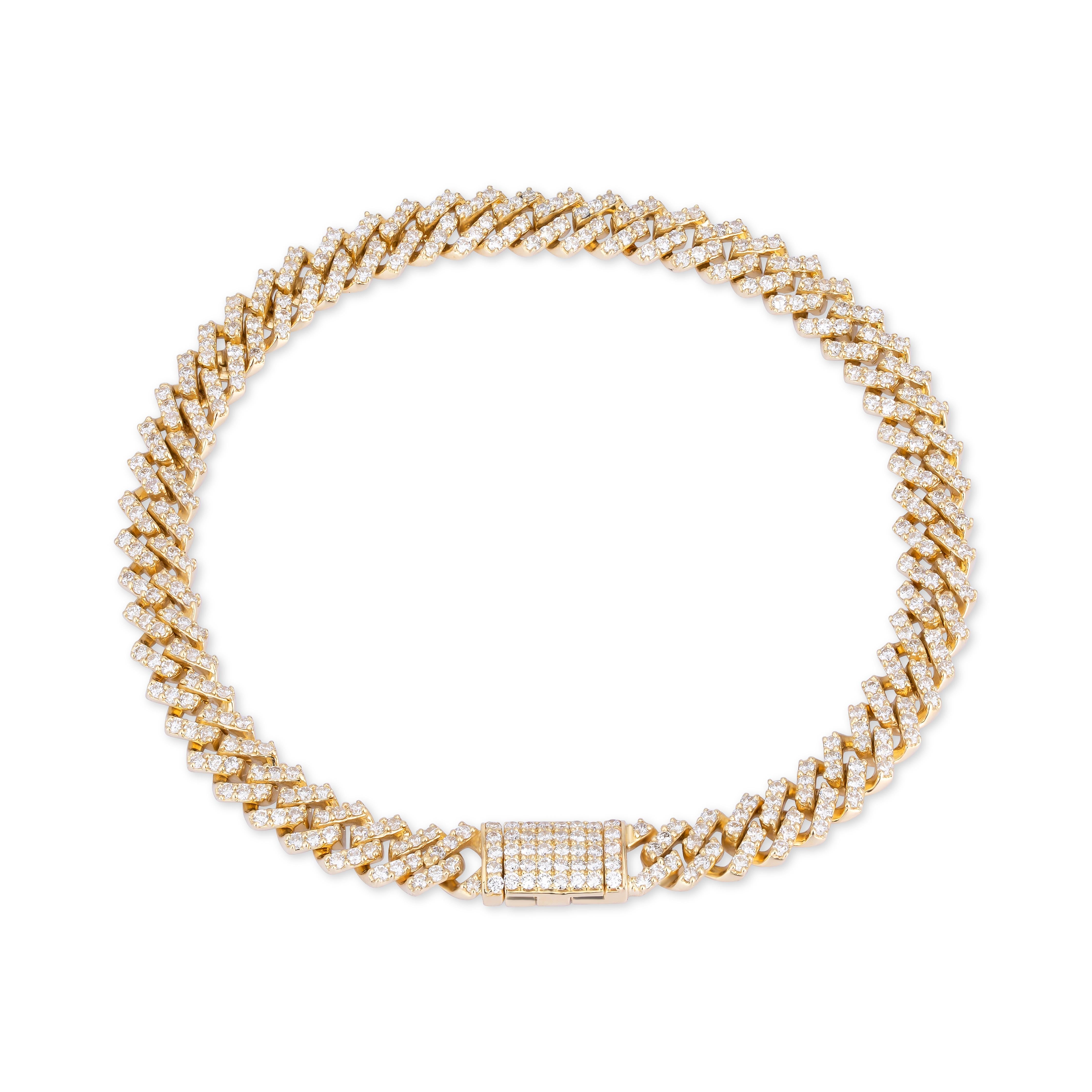 Contemporary Nigaam 4.51cttw Diamond Linked Bracelet in 14k Yellow Gold