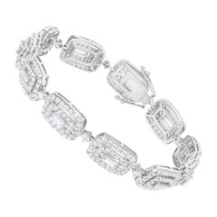 Nigaam 6.4cttw, Diamond Station Bracelet in 18k White Gold