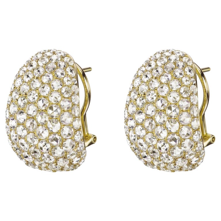 Boucles D'oreilles Diamants 18K Or - 0,56 Ct, Ronde Brillante, Clous