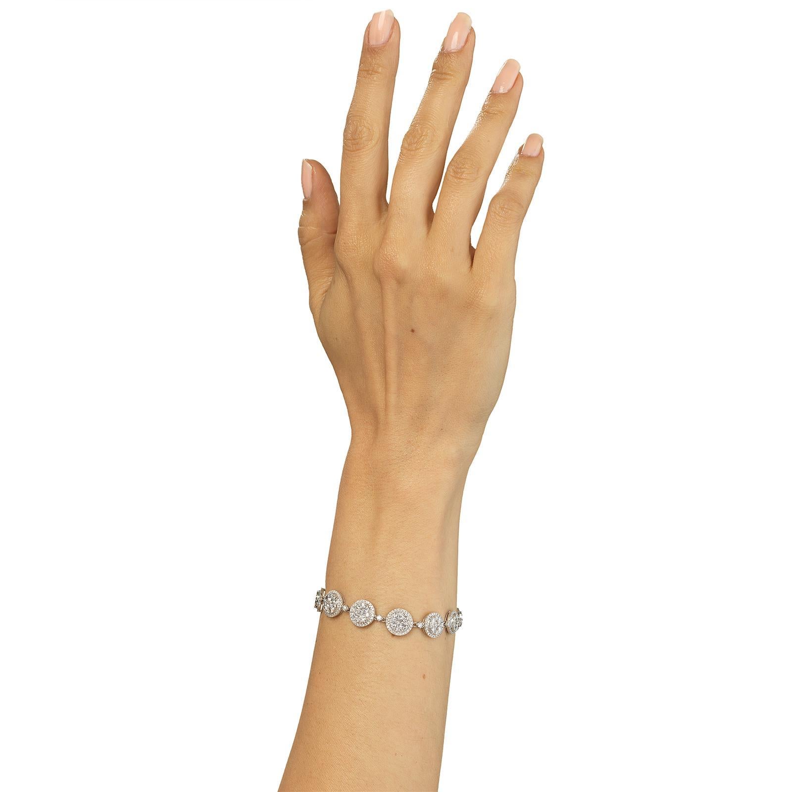 Contemporary Nigaam 6.81cttw Diamond Circle Bracelet in 18k White Gold