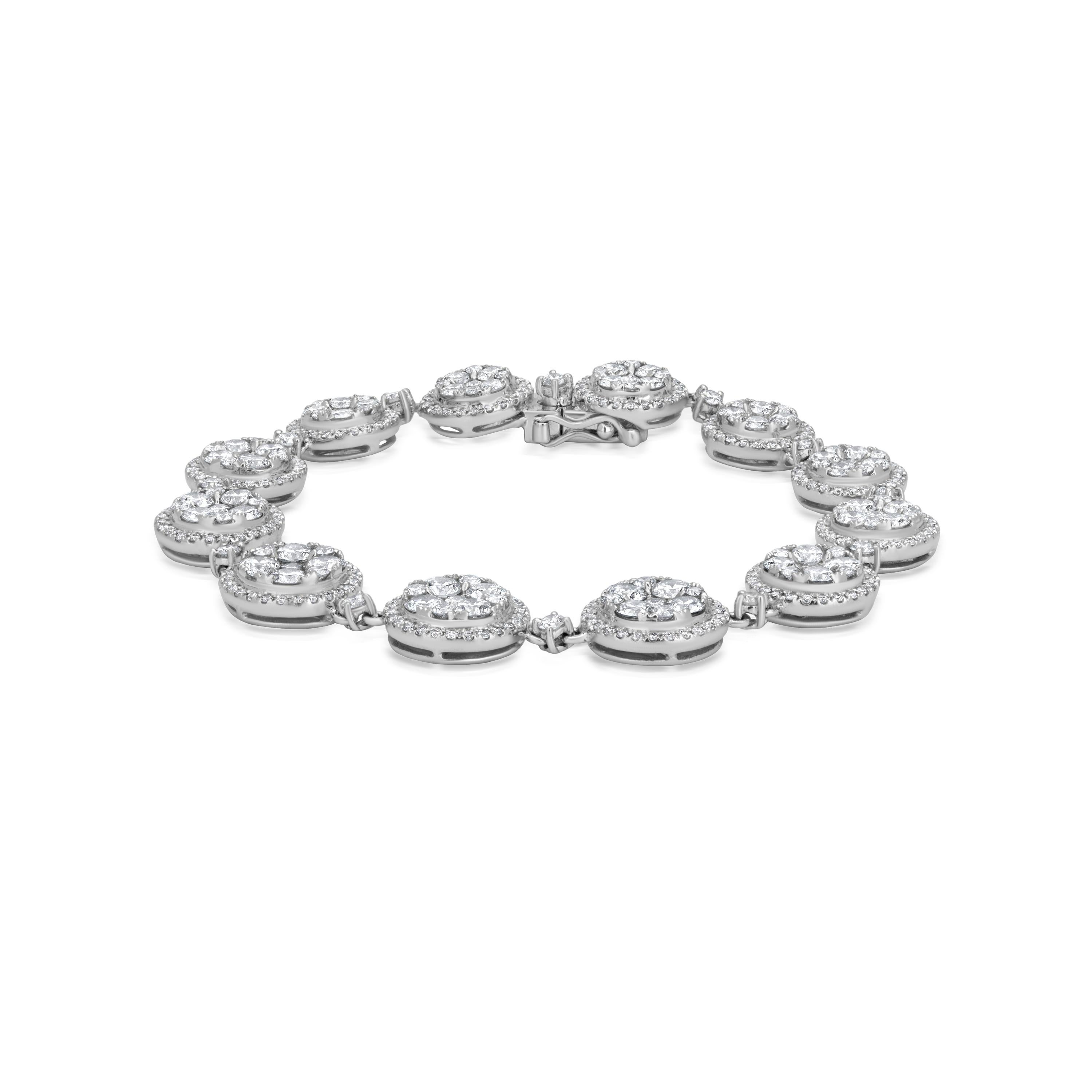 Nigaam 6.81cttw Diamond Circle Bracelet in 18k White Gold In New Condition In New York, NY