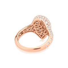 Nigaam Blushing Shield 1.9 Cts. Diamond Pave Dome Ring Size 7 in 18K Rose Gold