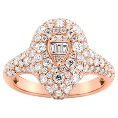 Nigaam Blushing Shield 1.9 Cts. Diamond Pave Dome Ring Size 7 in 18K Rose Gold