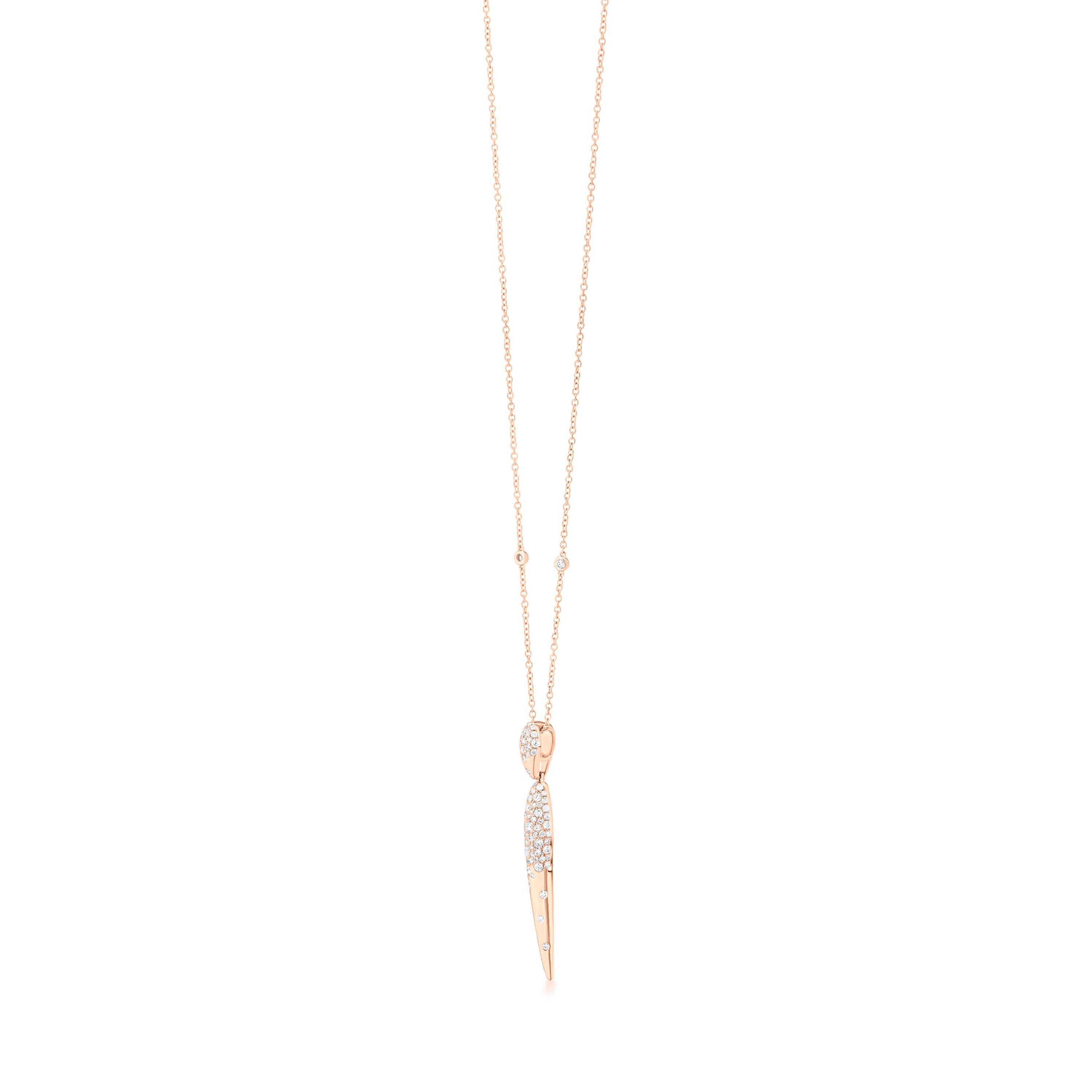 Contemporain Nigaam 1.20 carats Pendentif/collier en or rose 18 carats, 18 