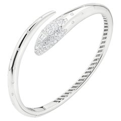 Nigaam Serpens Diamond Coil Bangle Bracelet in 18K White Gold (1.52 Cts, GH/VS)