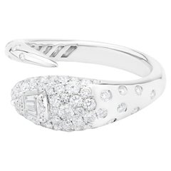Nigaam Serpens Diamond Coil Ring Size 7 in 18K White Gold (0.83 Cts, GH/VS)