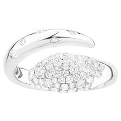 Nigaam Serpens Diamond Coil Ring Size 7 in 18K White Gold (0.93 Cts, G/VS1)