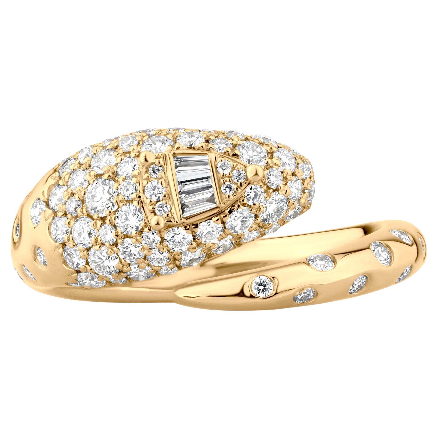 Nigaam Serpens Diamond Coil Ring Size 7 in 18K Yellow Gold (0.82 Cts, G/VS1)